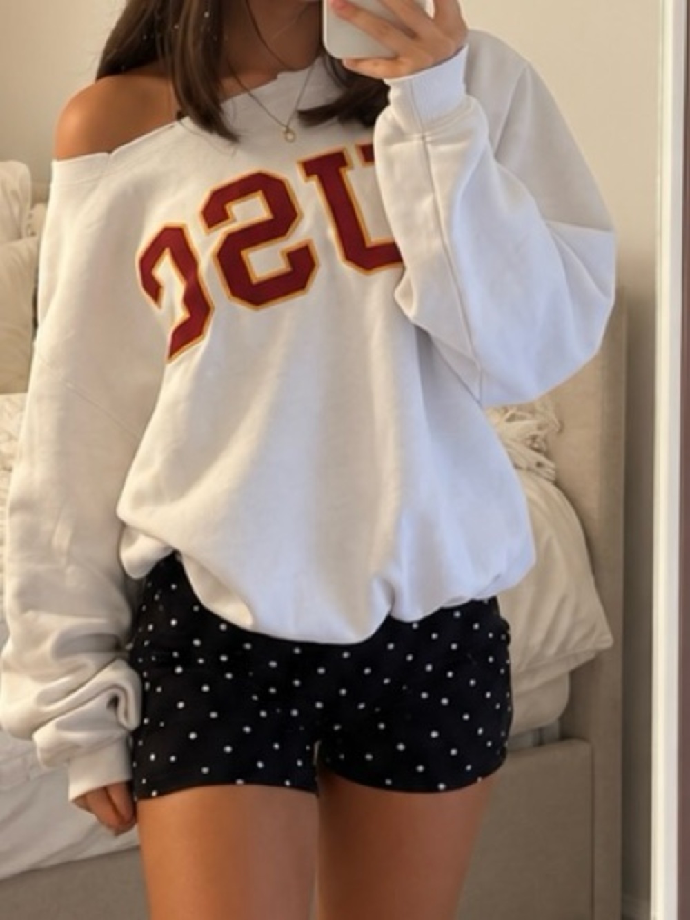 Vintage Heritage White Crewneck Sweatshirt with Cardinal and Gold USC Letters